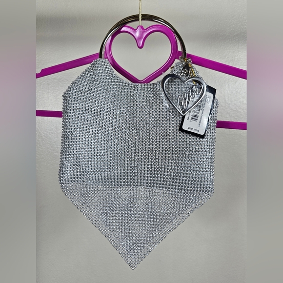 Bebe Silver Rhinestone Handbag - Picture 3 of 10